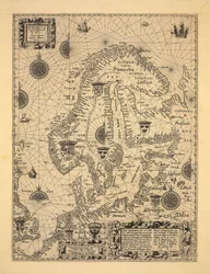 The map is published in Amsterdam (1610) and shows Scandinavia, Norway